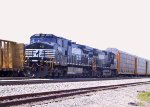 NS 9266 & 9086 lead a northbound intermodal train past Pomona tower